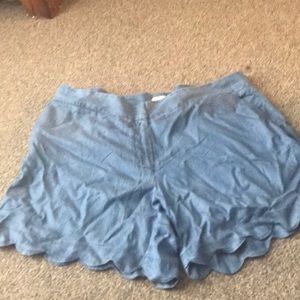 Denim Scalloped shorts